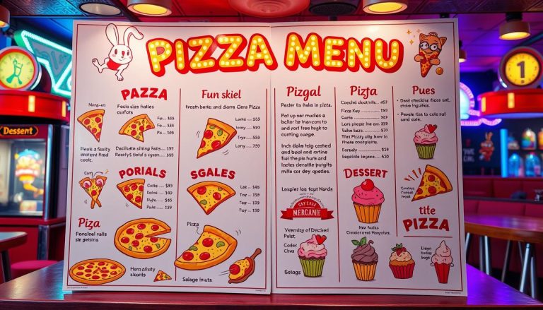 freddy fazbear's pizza menu